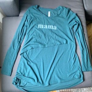 Latched mama ribbed asymmetrical nursing tunic